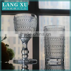 Factory Direct Hand Press Clear Goblet Wine Glass thumbnail-1