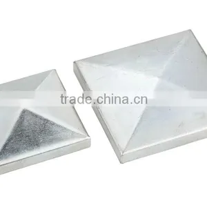 Steel Fence Post Caps White Galvanized thumbnail-1