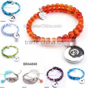 Hot Selling Snap Button Charm Leather Bracelet Jewelry thumbnail-3
