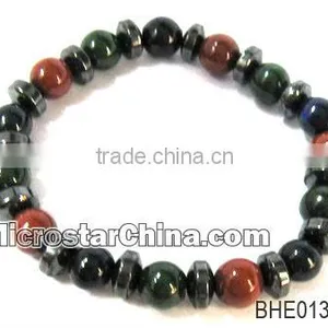 Newsest Fake Ceramic Hematite Beads Elastic Bracelet thumbnail-1