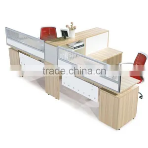 Two Person Office Computer Table Wooden Desk thumbnail-1