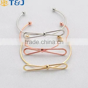 High Quality Environmental Copper Cuff Bangle&Bracelet Multicolour Bowknot Bracelet thumbnail-1