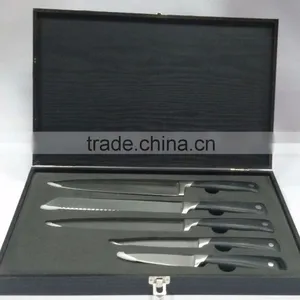 High-grade Wooden Box Packaging Six Sets of Stainless Steel Chef Knife Fruit Knife thumbnail-2