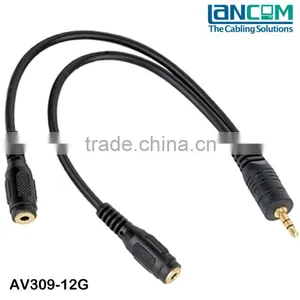 Lower Price Stereo Cable 3.5mm Male to 2x3.5mm Female,Gold Plated thumbnail-1