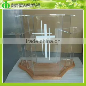 DDL-0023 ISO9001 Chinese Factory Made SGS Test Wholesale Modern Wooden Church Podium Designs thumbnail-2