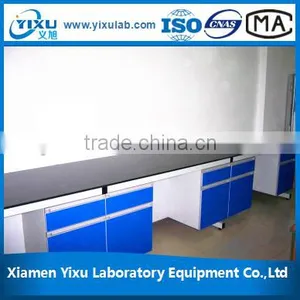 Chemistry Laboratory Wall Bench With Reagent Shelf and Steel Overhead Cabinet thumbnail-3