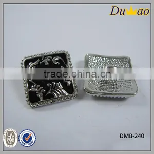 Silver Flatback Surface Pattern Enamel Metal Button Sleeve/shirt Button thumbnail-3