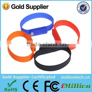 Customized Logo Rubber Bracelet Usb Flash Dive thumbnail-2