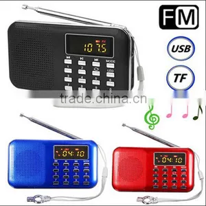 Mini Portable LCD Digital FM Radio Speaker / USB TF Card Mp3 Music Player / Mp3 fm Radio Player thumbnail-1