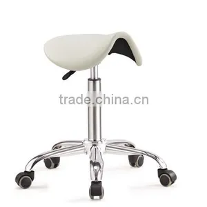 Hot Selling White PU Ergonomic Barber Chair, Salon Barber Saddle Stools thumbnail-5