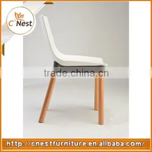 Plastic Wooden Legs Chair thumbnail-1