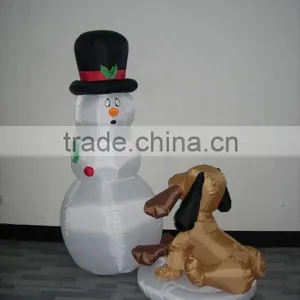 Inflatable Christmas Decoration Snowman and Dog thumbnail-1