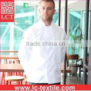 Supply 2015 Newest Design 245gsm Drill Fabric Chef Coat Uniform With Stiff Cuffs for Roll up Sleeve(LCTU0022) thumbnail-3