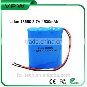 MSDS CE FCC ROHS Certification Rechargeable 3.7V 4500mah Li-ion Battery thumbnail-1