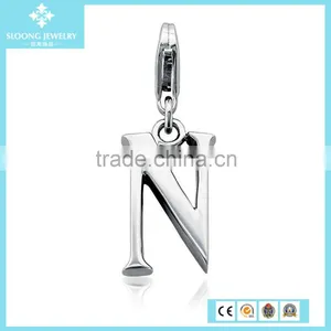 Simple Metal Fashion Letter F Charm in Sterling Silver thumbnail-5