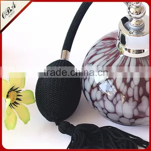 OUBOAO Handmade Circular Shape Purple Glass Airbag Sprayer Pump Perfume Bottle With White Point thumbnail-5