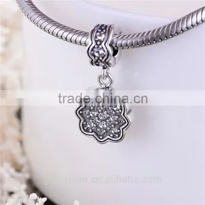 Mysterious Royal Castle Dangling Flower Antique 925 Sterling Silver Charms Pendant thumbnail-1