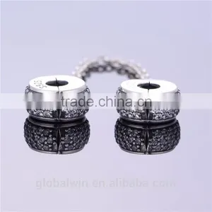 Cheap Safety Chain 925 Silver Round Clasp Pave Stones New Jewelry for Woman Bracelet S925 Logo Gemstone Silver Jewelry A008 thumbnail-4