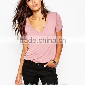 Girls New Fashion Design t Shirt Top Fashion Plain t Shirt thumbnail-1
