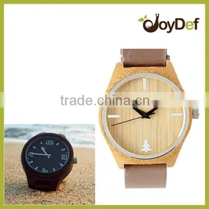 Most Popular Leather Strap Dark Color Wood Watch Factory Make in China thumbnail-6