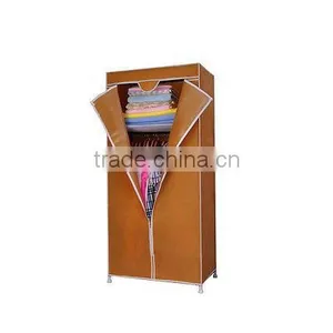 Rose Red Fabric Cupboard Bedroom Rack Shelve Rail Clothes Storage Wardrobe thumbnail-6