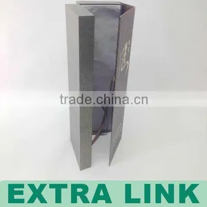 Newest Style Wine Bottle Package MDF Wood Material Satin Insert Champagne Glass Gift Box thumbnail-2