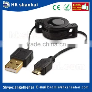 Hi-Speed USB 2.0 480 Mbps Mini Retractable Cable Reel Gold Plated Retractable Type a to Micro b Transfer Rate Sync Cable thumbnail-3