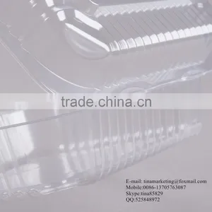 Durable OPS Clear Hinged Plastic Small Oblong Container/ Plastic Bakery Container/ Plastic Food Container for Take Out thumbnail-5