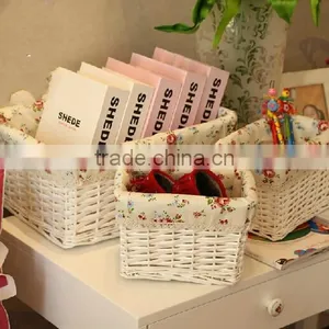 Wholesale Handmad Corner Wicker Storage Basket Wicker Office Storage Baskets White Wicker Basket thumbnail-4