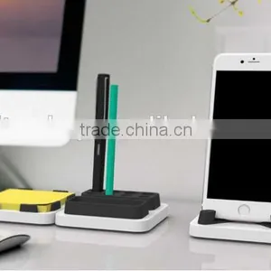 Creative Desktop Storage Three-piece Simple Desk Tool Case Memo Paper Box/phone Dock/pencil Vase thumbnail-4