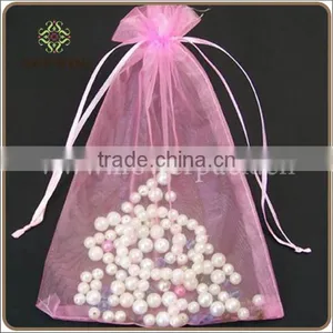 Cheap Sheer Pink Organza Favor Bags thumbnail-3