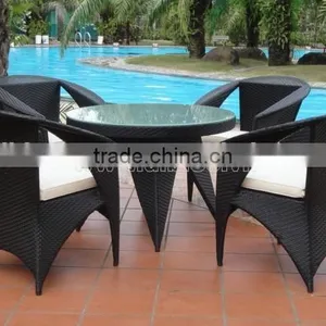 Outdoor Plastic Rattan Dining Table Set thumbnail-1