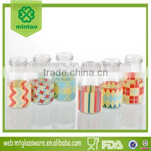 257ml Newest Paper Transter Old Fashion Milk Bottle Glass or Vase Glass thumbnail-1