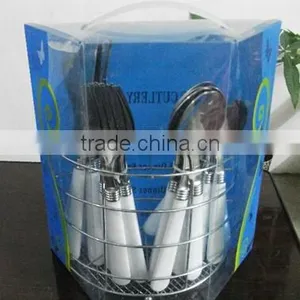Plastic Handle 24pcs Cutlery Set in PVC Box and Low Price thumbnail-5