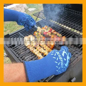 Certified 932F Silicone Heat Resistant Grilling BBQ Gloves for Cooking Baking Barbecue Potholder thumbnail-1
