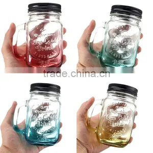 The Glass 500ml Fashional Vintage Mason Glass Drinking Jar thumbnail-6