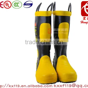 Fire Equipment Manufacturer 2015 New Desgin Resistant Steel Toe Rubber Fire Fighting Boot thumbnail-1