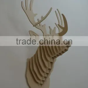 2015 Newest Top Quality Wood Deer Head for Christmas|home Decor|festival Gift thumbnail-3