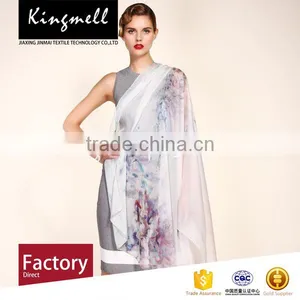 Custom Chinese Supplier' Digital Printing Silk Chiffon Women Scarf Shawl thumbnail-1