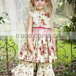 Vintage Rose Country Chic Holiday Bo Peep Dress Matching Ruffle Pant thumbnail-1