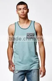 Custom Cheap Cotton Men's Tank Top With Pocket,stripe Tank Top thumbnail-5