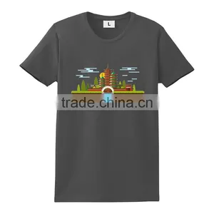 Rounded Hem 60% Cotton 40% Polyester Cheap Printing Muscle Fit t Shirt thumbnail-5