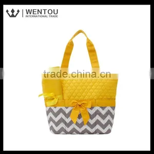 Cute Zig Zag Stripe Quilted Baby Diaper Bag thumbnail-3