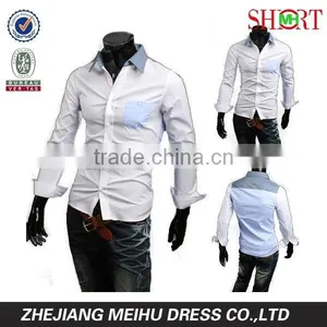2017 Latest Fashion 100% Cotton 50s*50s Casual Slim Fit Dress Shirt for Men thumbnail-1