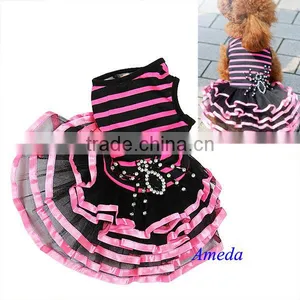 New Black Hot Pink Crystal Spider Small Dog Pets Bling Halloween Party Dress XS-L thumbnail-1