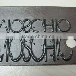 Hot Stamp Logo Leather Labels for Jeans Leather Label Patch, Leather Jacket Label thumbnail-3