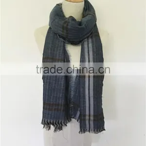 Jilong Double Face Plaid Scarf Classic Blue Fashion Men Scarf thumbnail-2