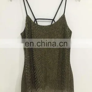 2017 Summer Metallic Backless Condole Belt Camisole thumbnail-1