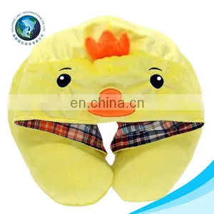 OEM Design Cartoon u Shaped Pillow With Hat Custom Cute Funny Soft Plush Animal Neck Pillow Wholesale thumbnail-3