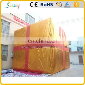 Golden Color Large Inflatable Gift Box Model for Sale thumbnail-5